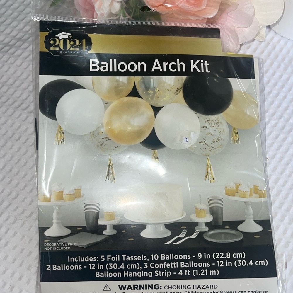 Balloon Arch Kit Gold Black White